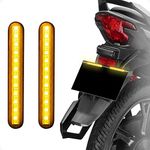 evermotor motorcycle indicators 2 x 12V 12 LED lights flowing sequential indicator turn signal running effect, license plate lights for motorcycle, scooter, off-road vehicle, amber light strip