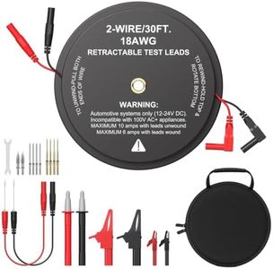 BINTA 2 Wire 30 Ft Retractable Test Leads, Test Leads Kit with Storage Bag