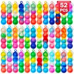 HOUT 52PCS Party Bag Fillers for Kids - Kids' Party Favours - Pop Party Bags for Kids Party - Popit Poppets ADHD Fidget Toys for Kids - Fidget Keyring Party Bag Toys - Gifts for Students from Teachers