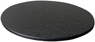 Perfk Wateproof Table Cover Anti-Slip Fitted Tablecloth with Polyester Backing to 120cm/48inch Dia. Round Tables, Black