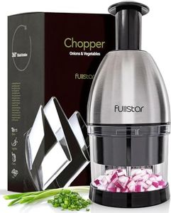 Manual Vegetable Chopper Vegetable Cutter - Handheld Stainless Steel Food Onion Veggie Chopper (Push Chopper - Stainless Steel)