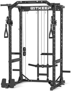 RitKeep M10 Power Rack for Home Gym, 1500LB Capacity Multi-Function Power Cage with Adjustable Cable Crossover & 11 Strength Training Attachments