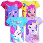 My Little Pony Girl's 4 Pack Unicorn Short Sleeve Tee Shirt Set, Purple, 12