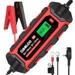 GOOLOO 6 Amp Smart Battery Charger, 6V and 12V Trickle Charger and Maintainer for Lead-Acid Battery, Up to 150Ah, Battery Desulfator with LCD Display Pulse Repair Charger