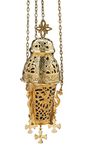 Stratford Chapel Polished Brass Ornate Catholic Church Hanging Incense Burner, 10 Inches