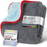 Glart 471PP microfibre cloth, for paint polish, panes, cockpit, polishing & drying for car, motorcycle and bicycle,microfibre polishing cloth varnish, 60x40 cm, Anthracite-blue