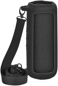 Boobowl Silicone Case Compatible with JBL FLIP 7 Bluetooth Speaker, Portable Cover for JBL Wireless Speaker, Travel Carrying Bag with Detachable Shoulder Strap (Box Only)-Black