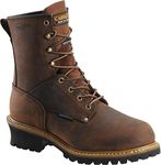 Carolina Elm 8" Soft Toe Insulated Waterproof Logger Boots for Men - 600G Thinsulate, with Oil- & Slip-Resistant Rubber Lug Outsole, EH-Rated, Brown - 10.5 2E