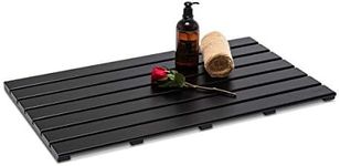 GOBAM Extra Large Bamboo Shower Mat Bath Mat for Bathtub Spa Relaxation, Non-Slip Bathroom Floor Mat for Indoor or Outdoor, 31.50 x 18.35inches, Black