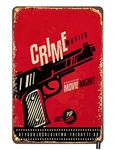 HOSNYE Crime Movies Poster Tin Sign Design Template with Gun on Red Background Vintage Metal Tin Signs for Men Women Wall Art Decor for Home Bars Clubs Cafes 8x12 Inch