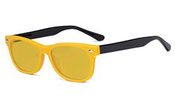 Eyekepper Computer Gaming Glasses for Kids - Blue Light Blocking with Amber Filter Lens - Boys Girls Anti Glare Digital Glasses for Reading Screen - Yellow Frame/Black Arm