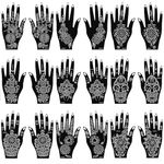 18 Sheets Henna Tattoo Stencil Kit Henna Stencil Hand Henna Temporary Tattoo Stencil For Women and Girls Arabian Realistic Tattoo Stickers