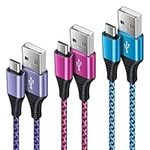 Micro USB Cable,3Pack /6Ft USB Mini Charging Cable Android Charger Lead Nylon Fast USB Cable for Samsung Galaxy S7 S6,Sony,Nokia, HTC, Motorola,Nexus,PS4,Xbox