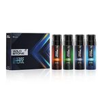 Wild Stone Intense No Gas Spray Deodorant Travel Pack Gift Set For Men With Black, Ocean, Trance And Woods Mini Deodorants For Men, Pack Of 4 (40Ml Each)|Gift For Men|