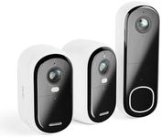 Arlo Home Security Starter Kit (Outdoor Camera x2, Video Doorbell), Wireless, Full HD, Night Vision, Light, Motion Sensor, Siren, 2-Way Audio, Smart Home Integration Secure Trial Period