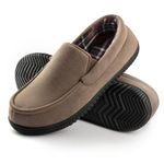 RockDove Men's Alexander Flannel Lined Loafer Slipper, Mocha, 13