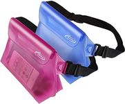 AiRunTech Waterproof Fanny Pack, Beach Cruise Vacation Essentials, Waterproof Pouch Protect Phone Passport Valuables Dry Safety, Paddle Board Kayaking Boating Swimming Accessories-2 Pack（Blue + Pink）