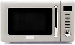 Haden 75030 HERITAGE Vintage Retro 0.7 Cubic Foot/20 Liter 700 Watt Countertop Microwave Oven Kitchen Appliance with Turntable, Pull Handle, and 5 Power Levels, Putty