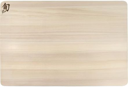 Shun Cutlery Large Hinoki Cutting Board, 17.75" x 11.75" Large Wooden Cutting Board for Kitchen, Medium-Soft Wood Preserves Knife Edges, Forest Stewardship Council Certified, Japanese Chopping Board