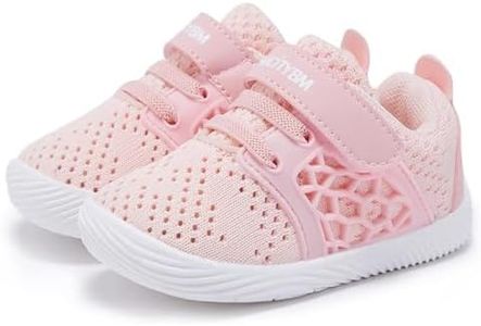 BMCiTYBM Baby Shoes Boys Girls Mesh Sneakers Infant Breathable Walking Shoes Lightweight Non-Slip First Walkers 6 9 12 18 24 Months Pink Size 12-18 Months Infant