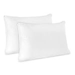 SensorPEDIC Low Profile Hypoallergenic Flat Jumbo Pillow - 2 Pack, White (43200)