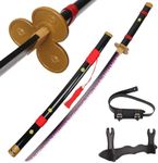 Jiuyu Roronoa Zoro Anime Sword 41inch Black Enma Katana Restore Anime Textures Security is Not Sharp Used for Cosplay Shows Decorations Gifts