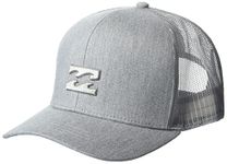 BILLABONG Men's All Day Adjustable Mesh Back Trucker Hat, Grey Heather, One Size