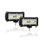 Willpower 2pcs 7 inch 18cm 120W LED Light Bar Spot Flood Combo Beam 12V 24V Driving Off Road Lights Waterproof Work Fog Lamps for 4X4 Offroad Truck Car ATV SUV Vehicle Boat Light