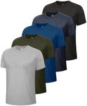 BOOJO 5 Pack Workout Mens Shirts - 