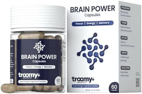 Troomy Brain Power - Focus and Memory Supplement for Brain | Citicoline, Lion's Mane, Cordyceps | Enhance Brain Function and Memory | - 60 Capsules