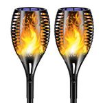 Solar Lights Outdoor, Upgraded 96 LED Solar Torch Lights with Dancing Flickering Flames, Waterproof Landscape Decoration Flame Lights for Garden Pathway Patio - Dusk to Dawn Auto On/Off (2 Packs)