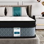 Full Mattress, Crystli 10 Inch Responsive Memory Foam Double Mattress Hybrid Innerspring Mattress in a Box Sleep Cooler with More Pressure Relief & Support