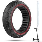 OUXI 10 x 2.5 Solid Tyre,10 inches 60/70-6.5 Solid Tyre Puncture Proof Electric Scooter Tyres Flat Free Replacement Wheel for Ninebot Max G30P G30LP Electric Scooter Front/Rear Rubber Tires 1pc Red