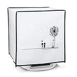 kwmobile Cover Compatible with Thermomix TM5 / TM6 - Plastic Case for Kitchen Mixer - Black/White Dandelion Love