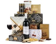 Thornton and France Nutcracker with Red Wine Hamper with Chocolates Plus Sweet & Savoury Treats | Red Wine Git Box | 9 Delicious Items