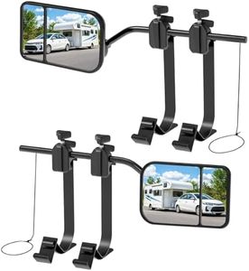 1 Pair Caravan Towing Mirrors,Universal Clip-On Truck & RV Trailer Tow Mirrors,Adjustable Rearview Mirrors for Motorhome Vehicle Car RV SUV