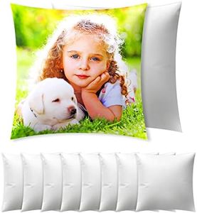 Beclumas 10 Pack 15.7'' x15.7 Sublimation Blanks Pillow Cases, Cushion Covers Blanks, Pillow Covers for Heat Transfer, DIY Custom Picture Pillow Covers with Invisible Zip (White) Be-10ZT