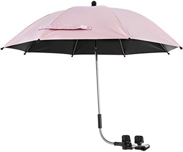 CRNXOMP Baby Stroller Umbrella,SPF 50+ Universal Baby Parasol,UV Protection Pram Umbrella,Baby Stroller Sun Shade Sun Protection Sun Shade for Trolley,Wheelchair,Beach Chair (Pink, 33 Inch)