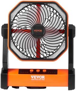 VEVOR Portable Fan Rechargeable 203.2mm, Battery Powered Fan with LED Lantern, 4 Speeds Adjustable Portable Small Table Fan Personal, USB Battery Operated Fans for Travel Bedroom Home Camping Office