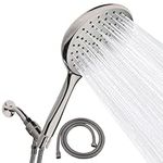 SparkPod High Pressure Handheld Shower Head with Hose- Huge 6-Inch Face- Luxury Rain Shower with Extra Long 6 ft. Hose and Premium Adjustable Bracket- Tool-Less 1-Min Installation (Brushed Nickel)