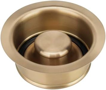 Garmaing Champagne Bronze Sink Garbage Disposal Flange and Stopper for Kitchen - Fit 3.5 Inch Standard Sink - 304 Stainless Steel Champagne Brushed Brass Garbage Disposal Drain - with Rubber Ring