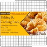 2PCS Cooling Racks for Cooking and Baking -11.65''x16.85''Heavy Duty Stainless Steel Wire Rack for Baking, Grilling, Roasting - Oven & Dishwasher Safe - Fits Half Sheet Pan