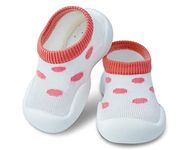 Dookeh Boy Girl Baby Sock Shoes, Sneakers, Baby Walking Shoes for Toddler Infant Babygirl with Non Slip Soft Sole (A1-PinkLeopard, us_footwear_size_system, toddler, age_range, medium, 12_months, 18_months)