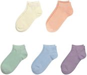 SERISIMPLE Viscose Bamboo School Socks Ankle Super Soft Kids Socks Stretch Cuffs Athletic Socks Odor Resistant Anti-odor 5 Pairs (Medium Assorted2)