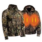 Nexgen Heat NXM1776SET Men's Camouflaged Heated Zipper Hoodies - Warming Camo Hoodie for Hunting w/Battery - Small