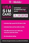 T-Mobile Brand USA Prepaid Travel SIM Card Unlimited Call, Text and 4G LTE Data (for use in USA only) (for Phone use only. NOT for Modem/WiFi Devices) (30 days)