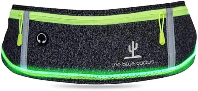 Reflective Running Light Belt with Zipper Pockets and USB Rechargeable, Night Safety Gear for Runners, Dog Walking Gear, Runners Reflective Belt Fits Women, Men, Kids, and Dogs