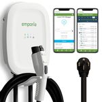 Emporia EV Charger Level 2, 48 amp Indoor/Outdoor Electric Car Charger, NEMA 14-50 EV Charger Plug or Hardwired, UL/Energy Star Wifi Enabled EVSE Level 2 Charger, 24ft Cable - 240v Level 2 EV Charger