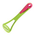 FACKELMANN 4-in-1 Utensil for Avocado, Plastic, Masher & Stone Remover, Avocado Tool, Multifunctional Avocado Cutter, Slicer, Pit Remover, 17.5x5x6.5cm, Green & Pink