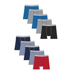 Hanes Boys' and Toddler Underwear, Comfort Flex and Comfortsoft Boxer Briefs, Multiple Packs Available, Grey/Blue/Black/Red-10, M (pack of 10)